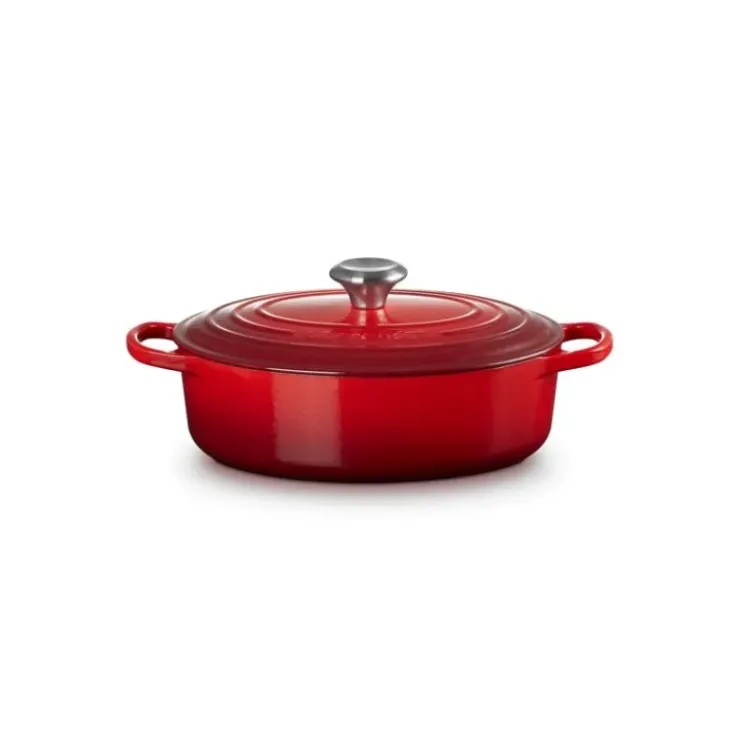 LE CREUSET Cocotte en Fonte Ovale Basse 27 cm Cerise Signature