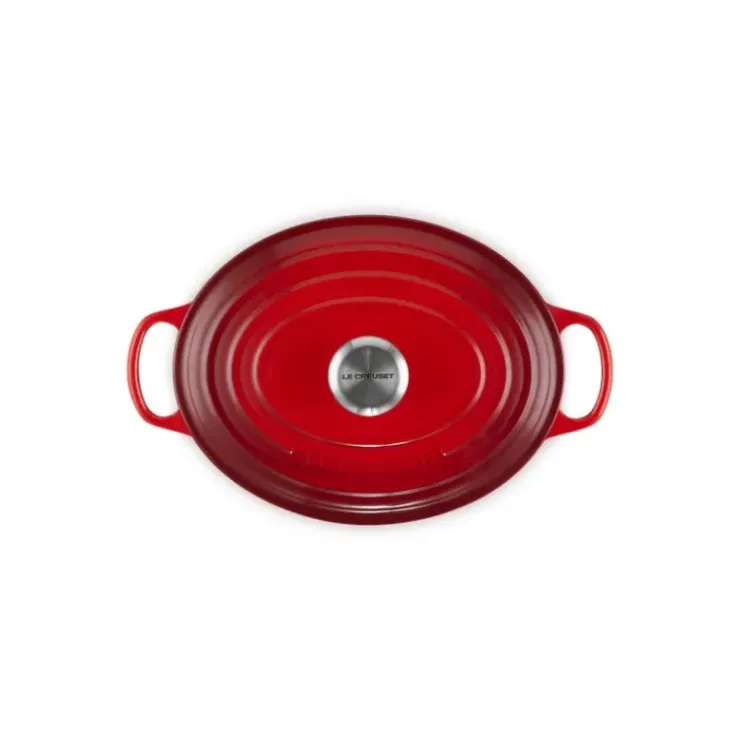 LE CREUSET Cocotte en Fonte Ovale Basse 27 cm Cerise Signature