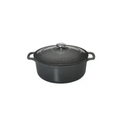 CHASSEUR Cocotte en Fonte Ronde 24 cm Caviar Clearance