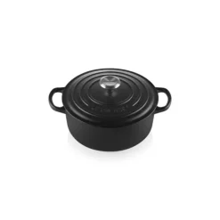 LE CREUSET Cocotte en fonte Ronde 24 cm Noir mat Signature