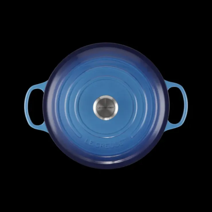 LE CREUSET Cocotte en Fonte Ronde 28 cm Signature Azur Sale