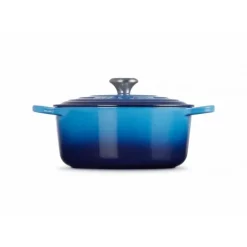 LE CREUSET Cocotte en fonte Ronde 24 cm Azur Signature New