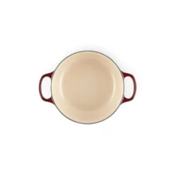 LE CREUSET Cocotte en Fonte Ronde 20 cm Garnet Bouton Doré Signature New