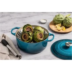 LE CREUSET Cocotte en fonte Ronde 24 cm Deep Teal Signature