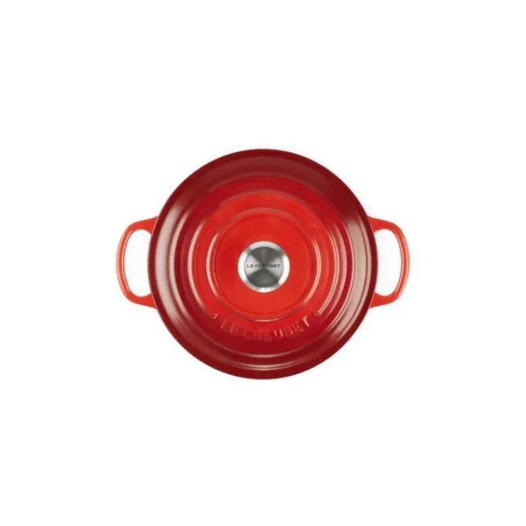 LE CREUSET Cocotte en Fonte Ronde 28 cm Cerise Signature New