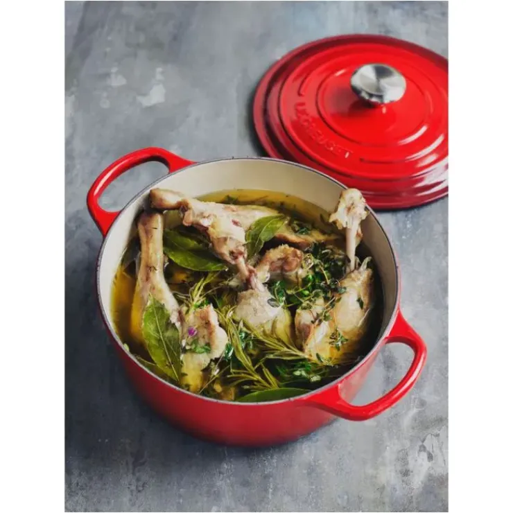 LE CREUSET Cocotte en Fonte Ronde 28 cm Cerise Signature New