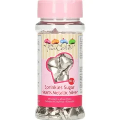 FUNCAKES Coeurs en sucre Argenté 80g Outlet