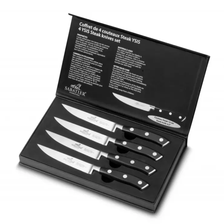 SABATIER Coffret 4 Couteaux à Steak 11,5 cm Ysis Hot