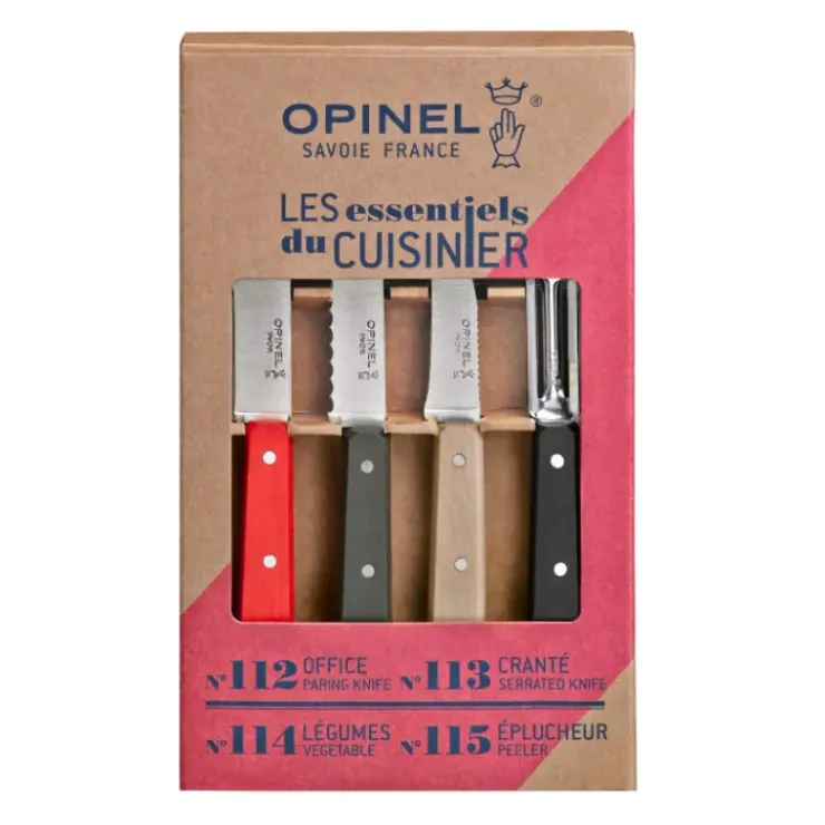 OPINEL Coffret 3 Couteaux de Cuisine et un Eplucheur Loft Les Essentiels New
