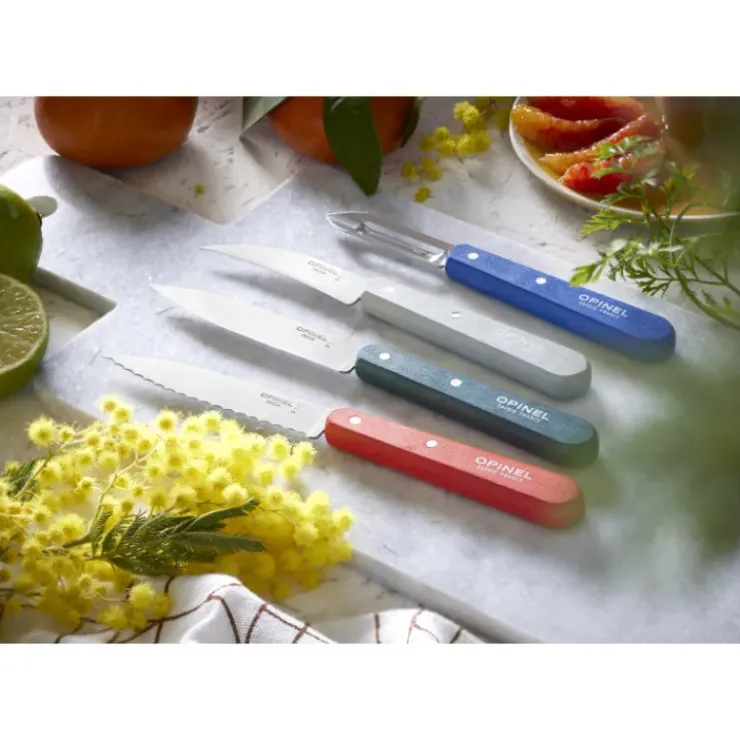 OPINEL Coffret 3 Couteaux de Cuisine et un Eplucheur Primo Les Essentiels Clearance