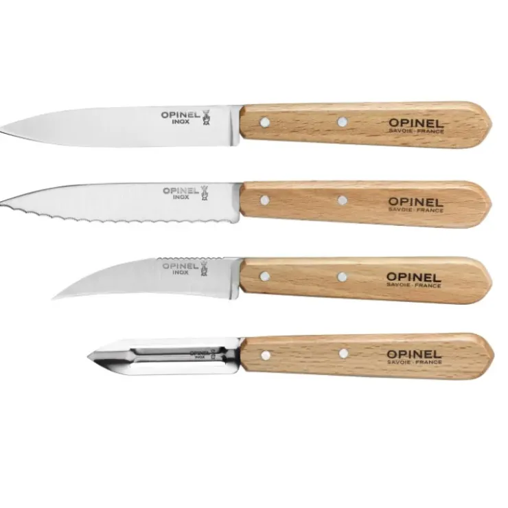 OPINEL Coffret 3 Couteaux de Cuisine et un Eplucheur Les Essentiels Online