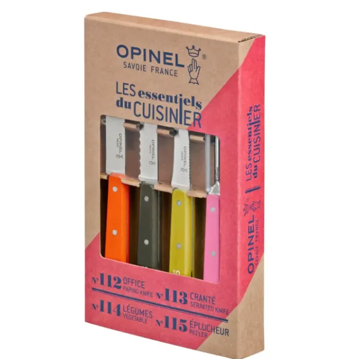 OPINEL Coffret 3 Couteaux de Cuisine et un Eplucheur Fifties Les Essentiels Clearance