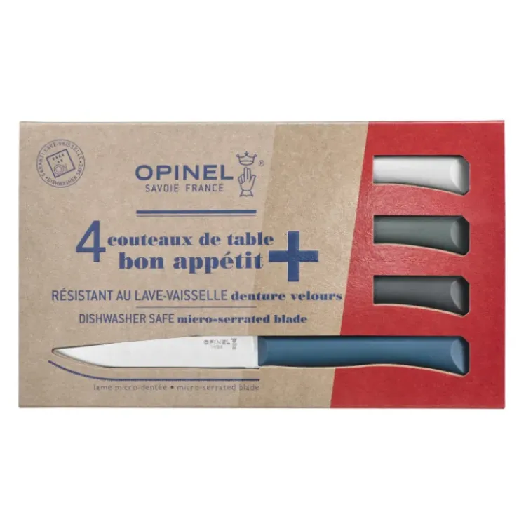 OPINEL Coffret 4 Couteaux de Table Tempête Bon Appétit + Sale