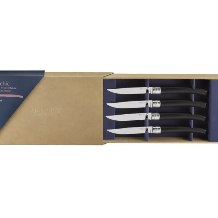 OPINEL Coffret 4 Couteaux de Table Ebène Table Chic New