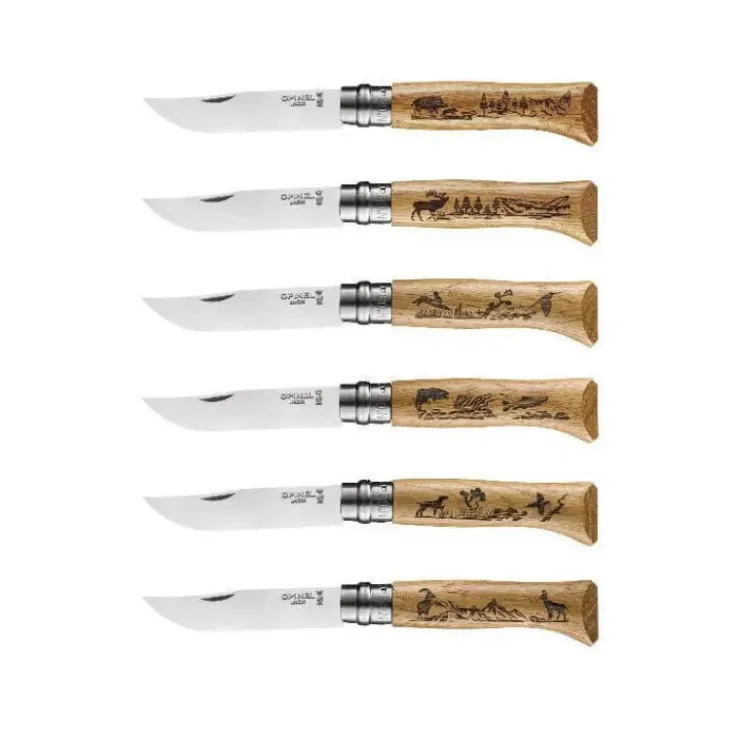 OPINEL Coffret 6 Couteaux Gravure Animalia