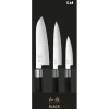 KAI Coffret 3 Couteaux Japonais Universel 10 cm Universel 15 cm et Santoku 16,5 cm Wasabi Black Hot