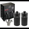 PEUGEOT Coffret 2 Moulins Manuels Sel & Poivre Noir Mat 12 cm + Entonnoir New