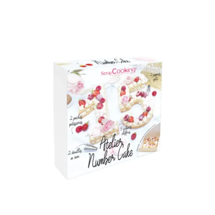 SCRAPCOOKING Coffret Atelier Number Cake (16 pièces) New