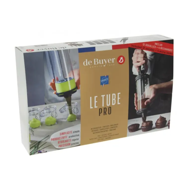 DE BUYER Coffret Le Tube Pro Piston à Pâtisserie + Recharges et Douilles