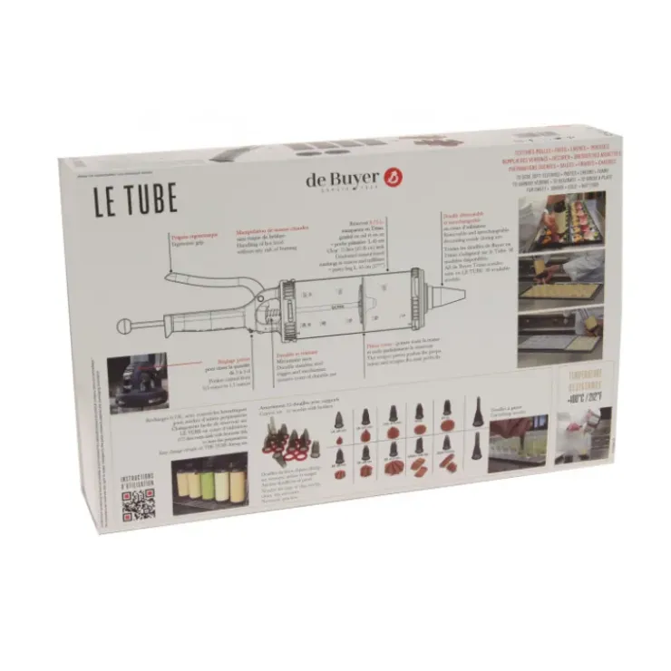 DE BUYER Coffret Le Tube Pro Piston à Pâtisserie + Recharges et Douilles