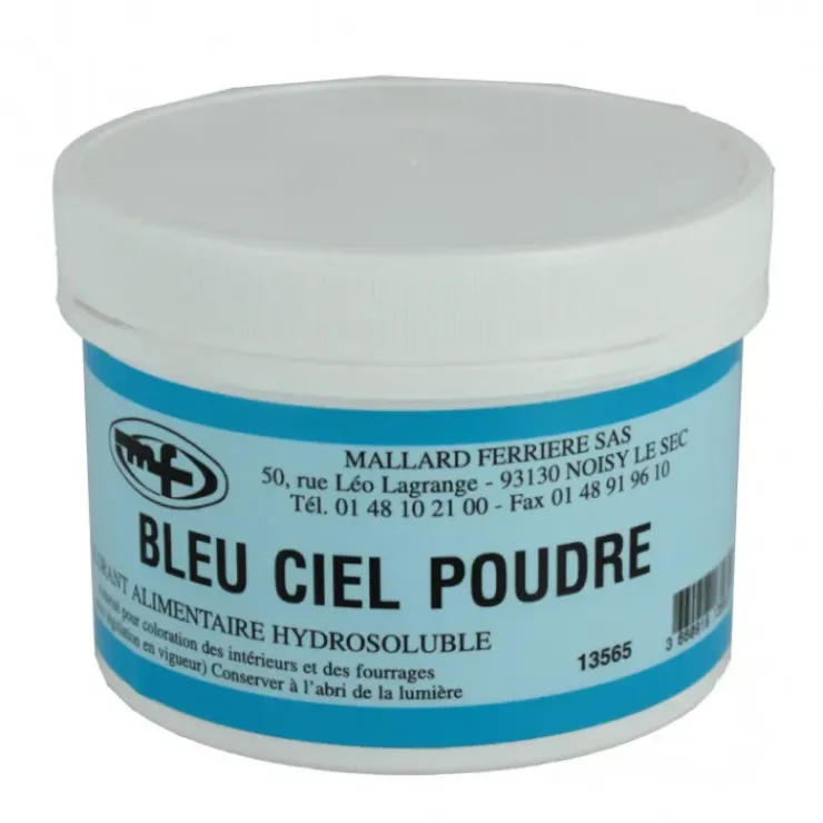 MALLARD FERRIERE Colorant alimentaire Bleu Ciel E133 Poudre Hydrosoluble 100g Sale