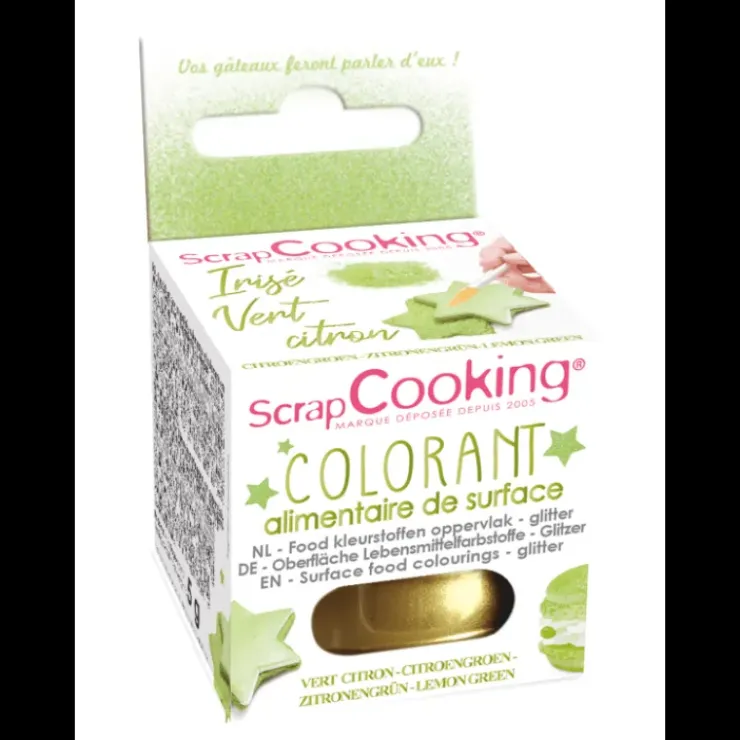 SCRAPCOOKING Colorant Alimentaire de Surface Irisé Vert Citron 5 g Best