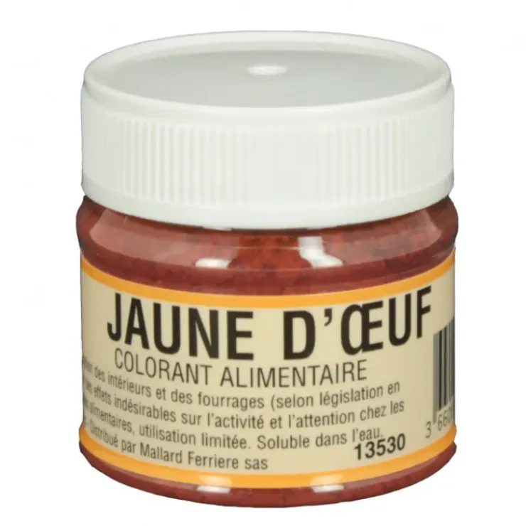 MALLARD FERRIERE Colorant alimentaire Jaune d'Oeuf E102/E129 Poudre Hydrosoluble 20g Best