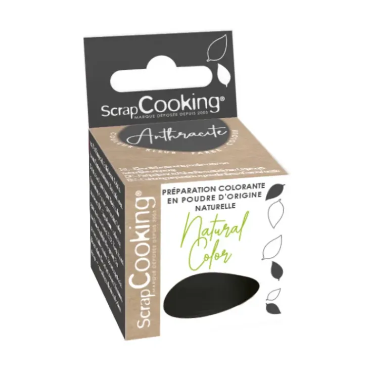 SCRAPCOOKING Colorant Alimentaire Naturel en Poudre Noir Anthracite 3g New