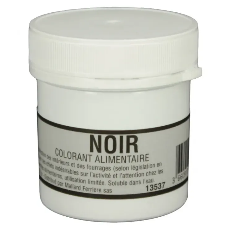 MALLARD FERRIERE Colorant alimentaire Noir Charbon E153 Poudre Hydrosoluble 15g Best