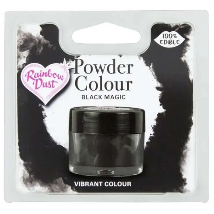 RAINBOW DUST Colorant Alimentaire Noir en Poudre Black Magic 2 g Hot
