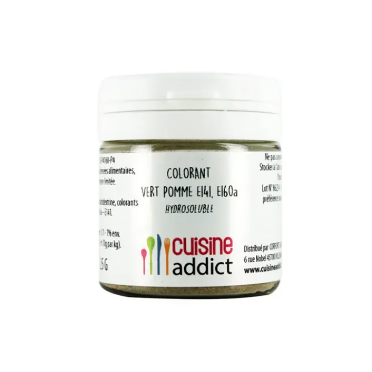 CUISINEADDICT Colorant alimentaire Vert Pomme E141/E160A Poudre Hydrosoluble 25 g Online