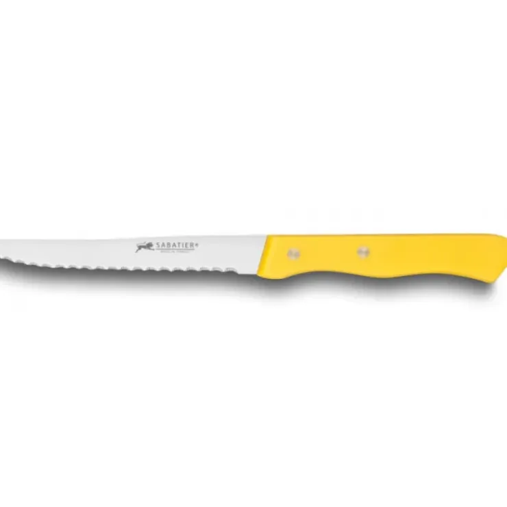 SABATIER Couteau de Table Cranté 10,5 cm Jaune New