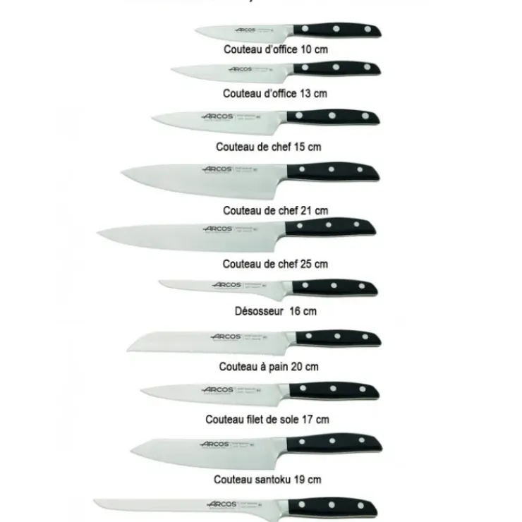 ARCOS Couteau d'Office 13 cm MANHATTAN Noir Outlet