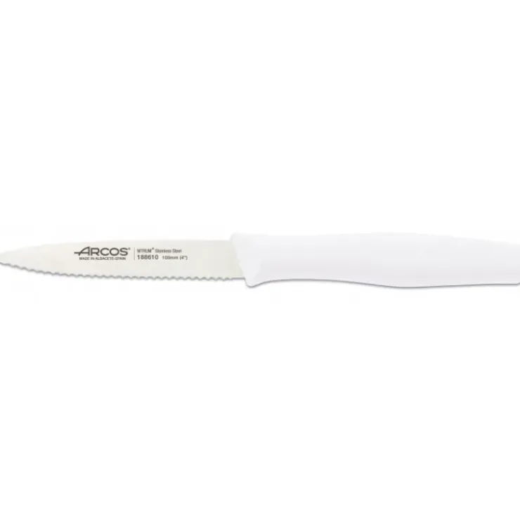 ARCOS Couteau d'Office Cranté Inox 10 cm Blanc NOVA Sale