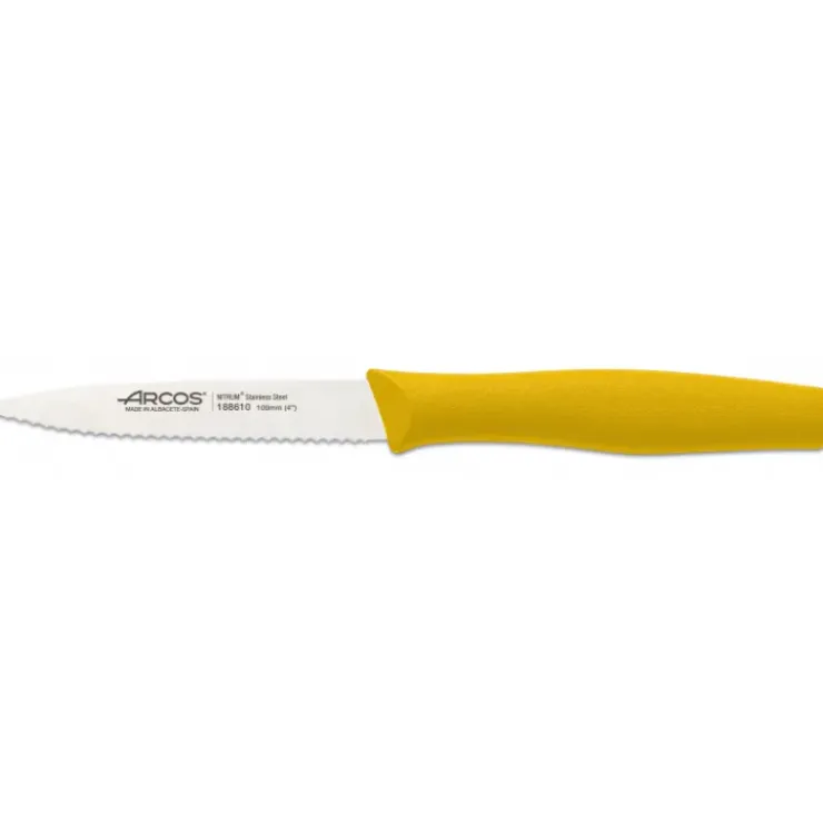 ARCOS Couteau d'Office Cranté Inox 10 cm Jaune NOVA Best