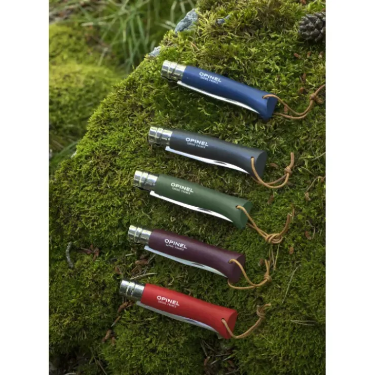 OPINEL Couteau N°8 Baroudeur Grenat Colorama Hot