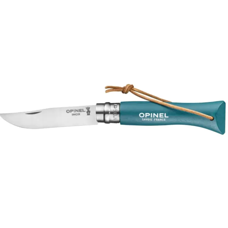 OPINEL Couteau N°6 Baroudeur Turquoise Colorama Hot