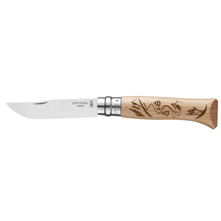 OPINEL Couteau N°8 Gravure Ski Sport Clearance