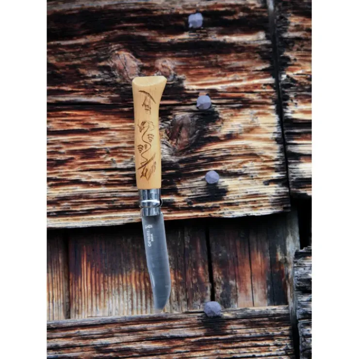 OPINEL Couteau N°8 Gravure Ski Sport Clearance
