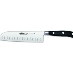 ARCOS Couteau Santoku alvéolé en inox 18 cm RIVIERA noir Online