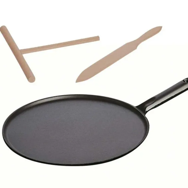 STAUB Crêpière 30 cm Fonte noire , manche Fonte