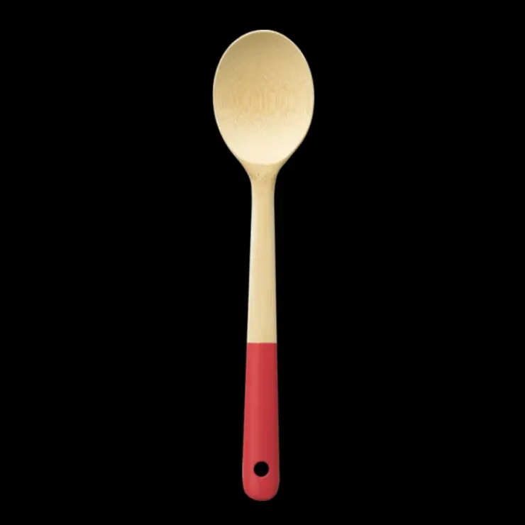PEBBLY Cuillère de Cuisine Bambou 30 cm Rouge Discount