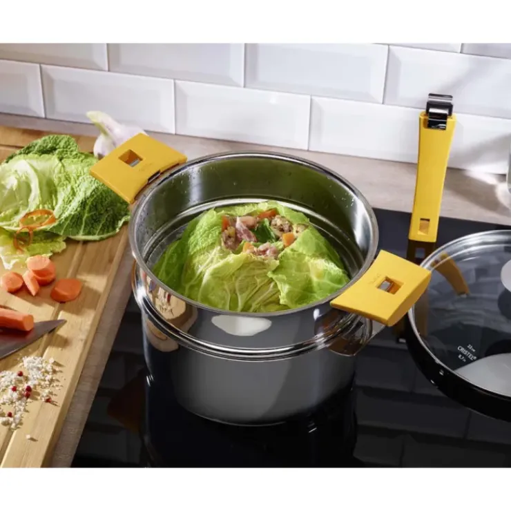 CRISTEL Cuiseur à Pâtes Mutine Ø 22 cm Manche Amovible Inox Hot