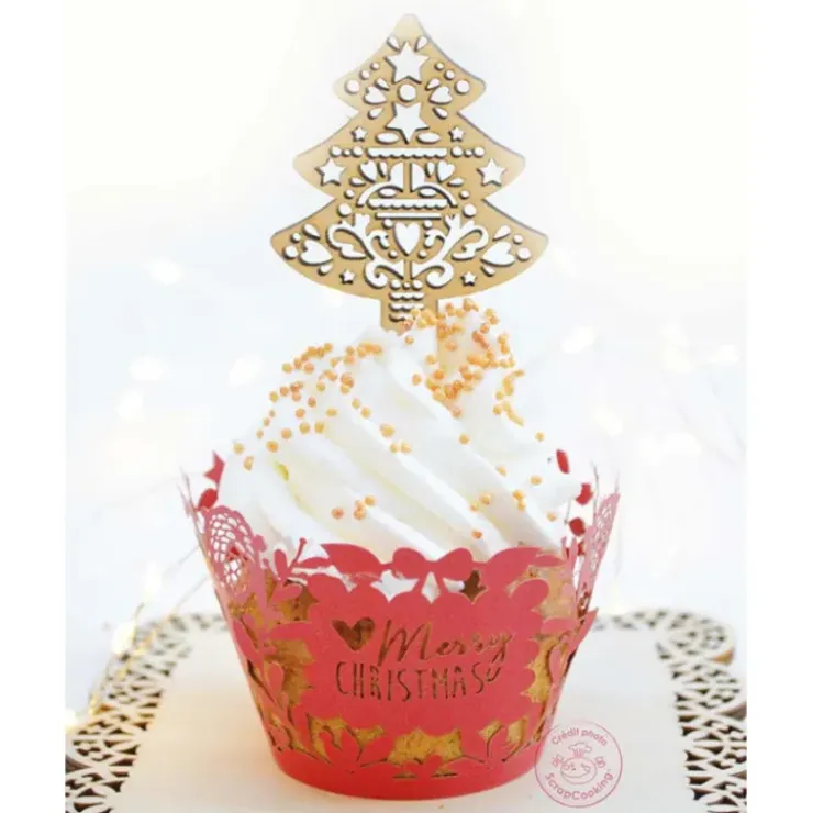 SCRAPCOOKING Décor de Bûche en Bois (x4)