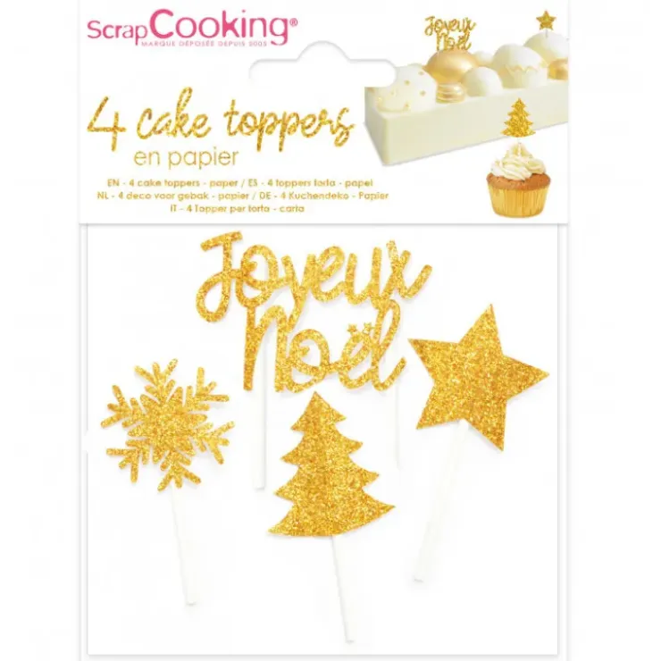 SCRAPCOOKING Décoration de bûche de Noël x 4 Outlet