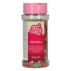 FUNCAKES Décoration en Sucre Mélange Holly Feuilles de Houx et Baies 55 g Clearance