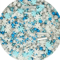 FUNCAKES Décoration en Sucre Mélange Hivernal Bleu, Blanc et Argenté 65 g Hot
