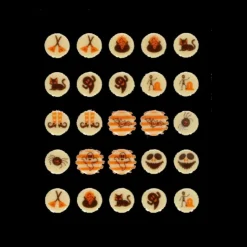 FUNCAKES Décors Chocolat Blanc 10 Motifs Halloween (x25) Discount