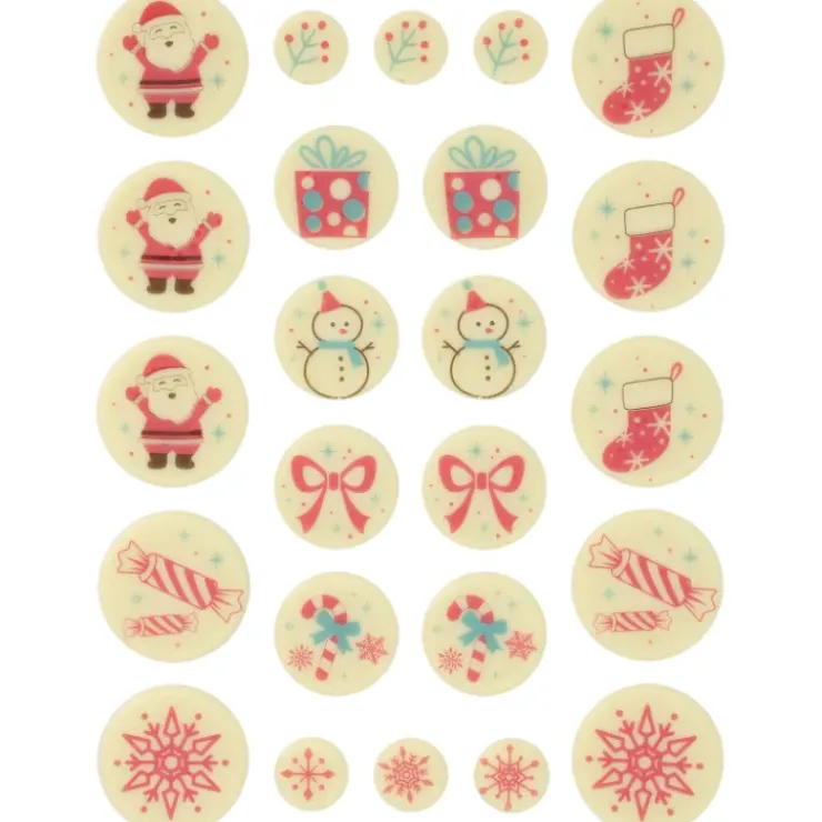 VALRHONA Décors Chocolat Blanc Noël 24 pièces Chocolatree New