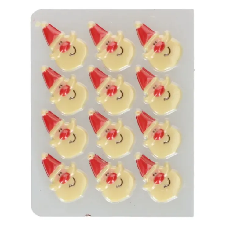 FUNCAKES Décors Chocolat Blanc Père Noël (x12) New